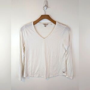 Toad & Co Marley Long Sleeve Tee in White, Sz L
